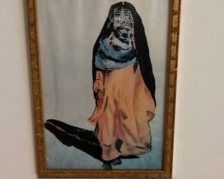 Orientalist Style Watercolor Portrait of a Veiled Woman