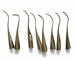 Set of 8 Vintage Brass Thai Dance Fingernail Extensions