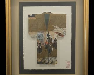 Japanese Kimono Collage with Figures