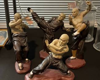 Vintage Chinese Mudman Shaolin Kung Fu Figurines