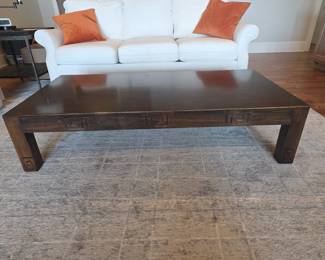 Vintage Carved Wood Greek Key Coffee Table