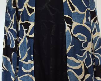 Chico's Abstract Print Open-Front Cardigan