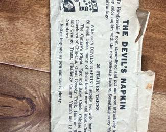 The Devil's Napkin Magic Trick Instruction Leaflet