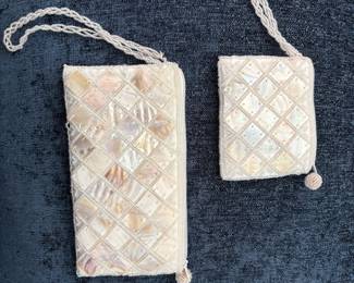 Mad Bags Mother of Pearl Mosaic Beaded Clutch Set