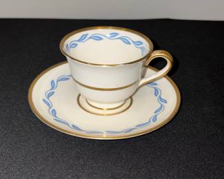Pope-Gosser China Teacup and Saucer - Victory Pattern