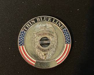 Thin Blue Line 'Serve and Protect' Challenge Coin