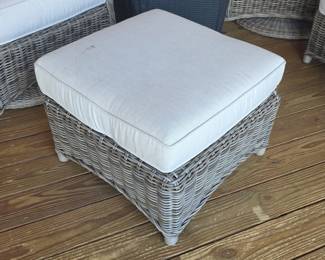 Wicker Swivel Rocker Patio Set with Ottomans