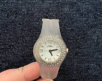 Boca Classics Rhinestone Bezel Silicone Watch