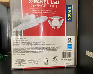 Global Value Lighting 3-Panel LED Garage Light, 2-Pack