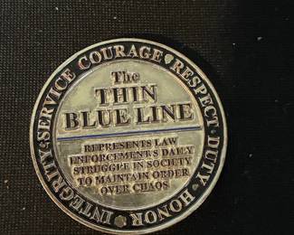 Thin Blue Line 'Serve and Protect' Challenge Coin