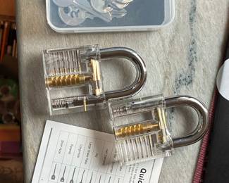 Transparent Practice Padlock and Lock Picking Training Kit