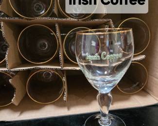 Gold Rim Irish Coffee Glasses (set of 11)