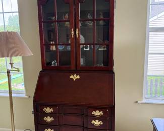 Jasper Cabinet Company Chippendale-style secretary desk in colonial cherry finish