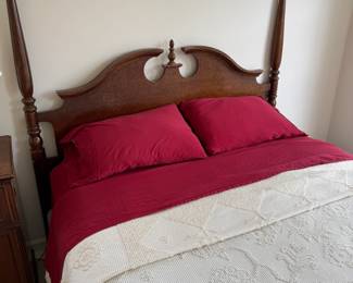 Vintage-style solid cherry four poster queen-size bed