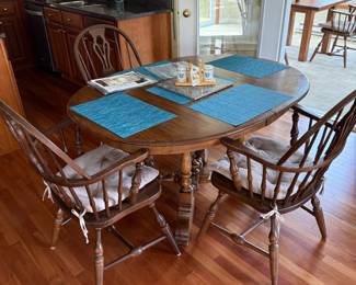 Solid oak kitchen table and chairs