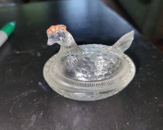 Mini clear glass chicken