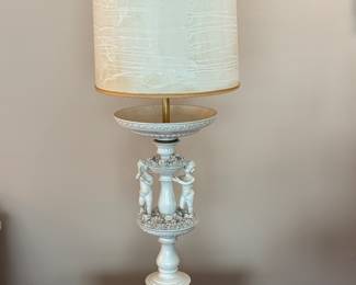 White Italian porcelain lamp