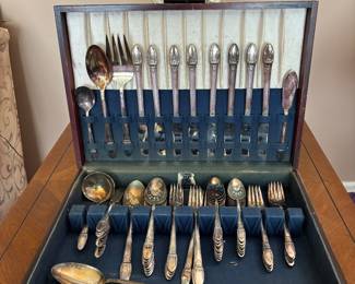 Silver plated flatware service for 8