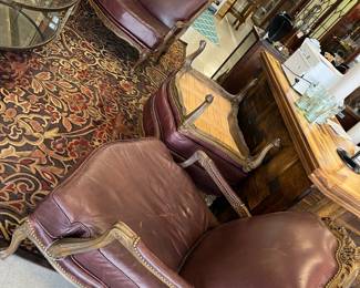 LEATHER SITTING CHAIRS.