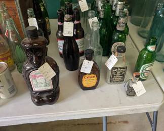 Vintage Glass Beer & Liquor Bottles