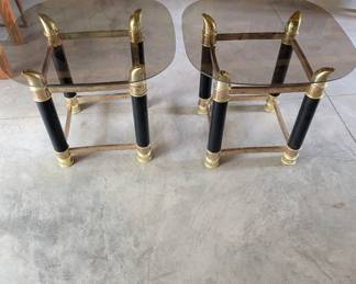Glass Top Art Deco End Tables