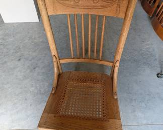 High Back Chair with Woven Seat