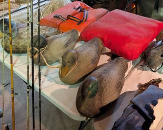 Fishing Poles, Life Jackets, Duck Decoys