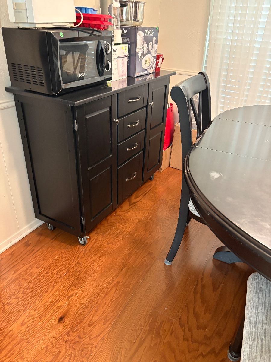 Black hutch with granite top