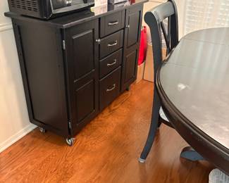 Black hutch with granite top