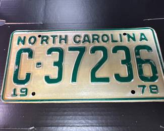 NC License Plate Tag