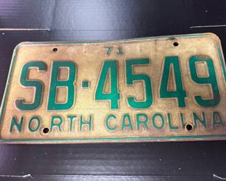 NC License Plate Tag