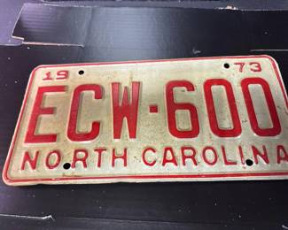 NC License Plate Tag