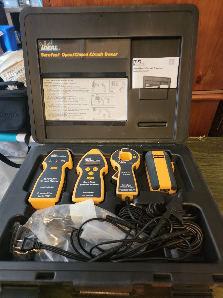 Ideal Sure Test open/closed Tracer with Inductive clamp and battery pack. $750.00