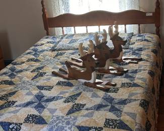 Vintage full size maple headboard & footboard
