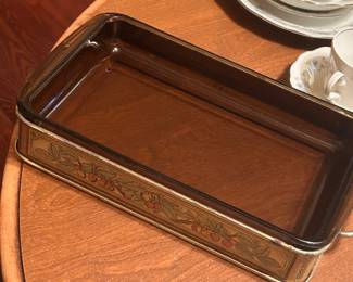 Vintage Pyrex and Metal tray