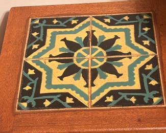 Antique Mission Style tile top table