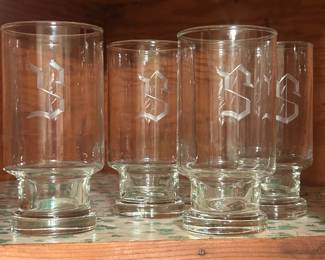 “S” monogrammed glasses
