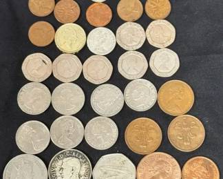 Lot of 33 Foreign Coins, Mixed World Coin Collection