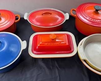 Le Creuset 7Piece Cookware Lot, Dutch Ovens, Bakers and Lids