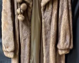 Saga Mink Sixth Sense FullLength Taupe Light Brown Mink Coat