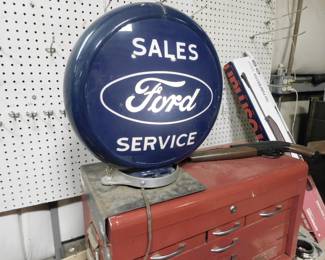 Lighted Ford Sales & Service Sign
