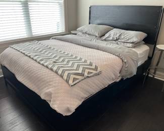 Queen Bed, Mattress and Bedding