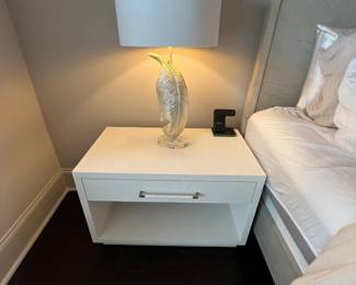 Modern Nightstand and Leaf Lamp (1)