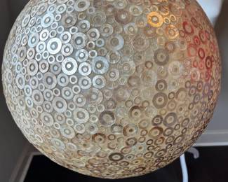 Closeup of Capiz Shell Discs on Light Fixture