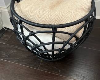Metal Basket and Blankets