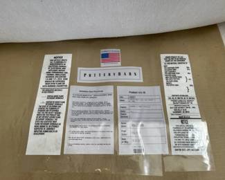 Pottery Barn Label on Sectional Sofa
