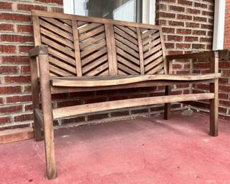 Wooden Bench with Chairs