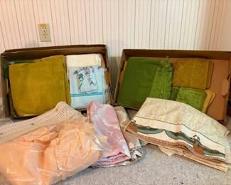 Vintage Towels Sheets and Shower Curtains