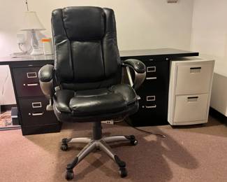 Desk Chair with 3 File Cabinets
