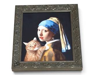 Girl with a pearl earing and cat